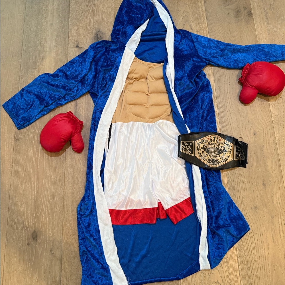 Blue Boxing Champion Kids Costume